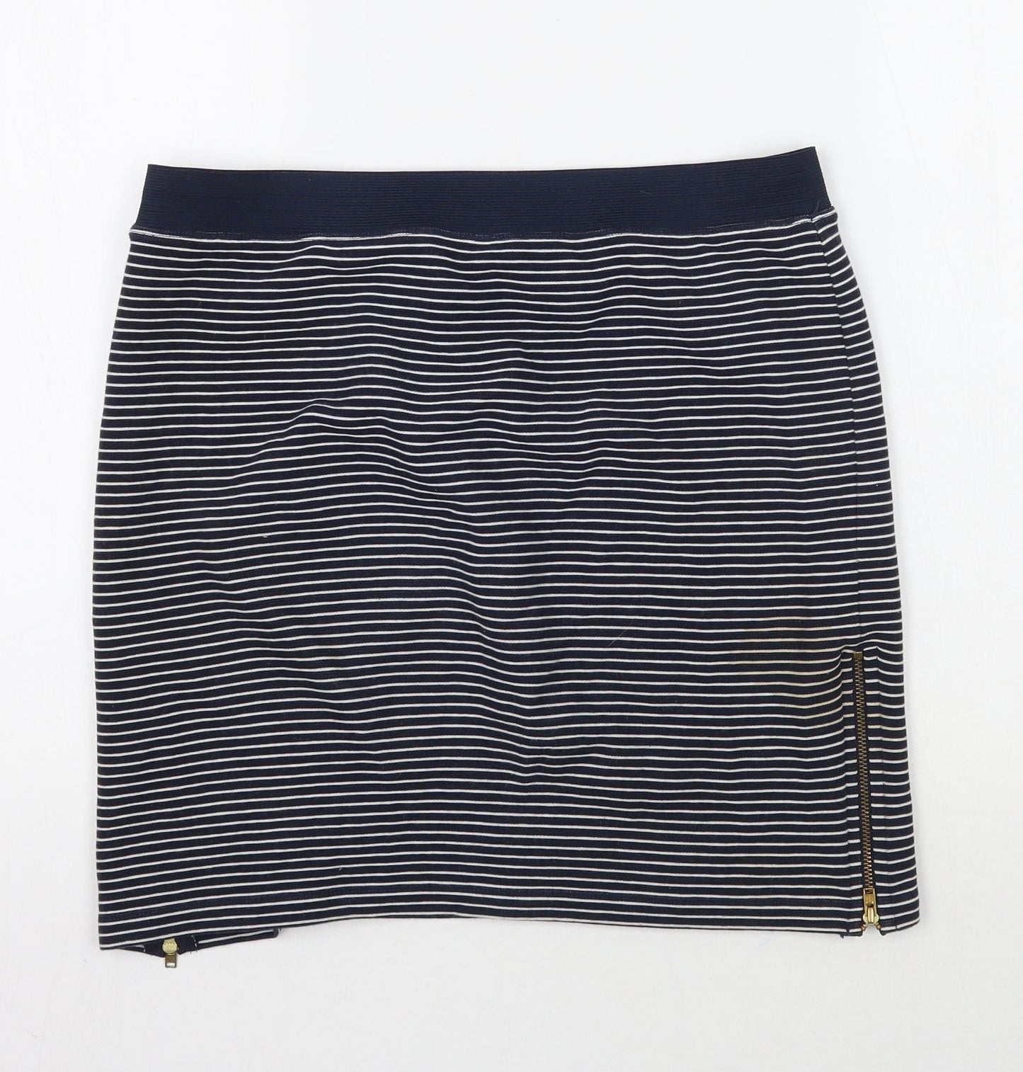 Warehouse Womens Blue Striped Rayon A-Line Skirt Size 14