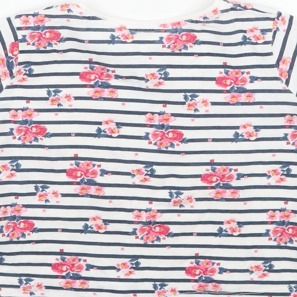 Primark Girls White Striped  Basic T-Shirt Size 2 Years