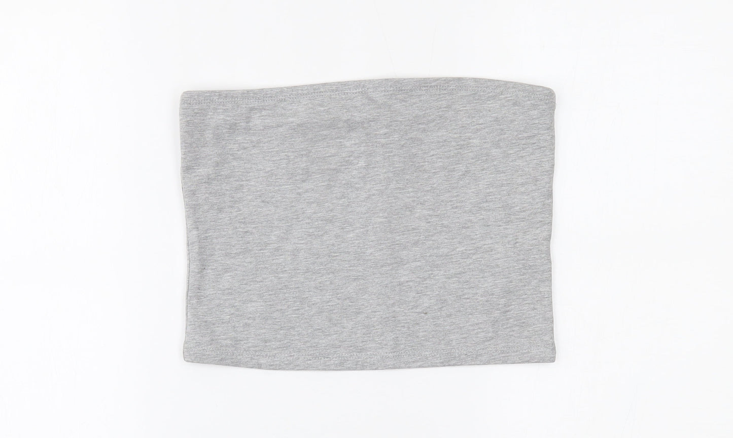 New Look Womens Grey   Cropped Blouse Size M