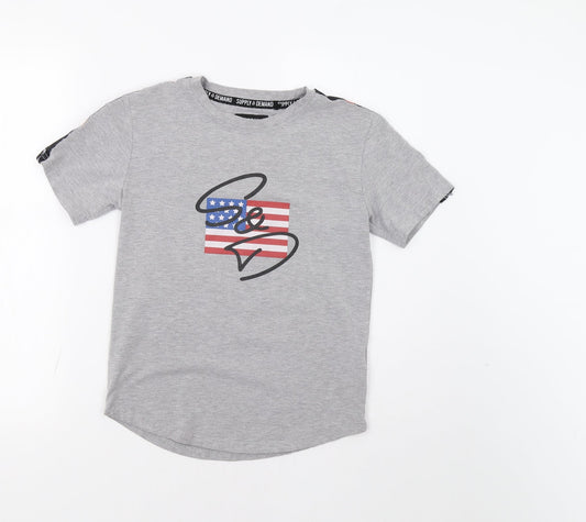 Supply & Demand Boys Grey   Basic Polo Size 10-11 Years