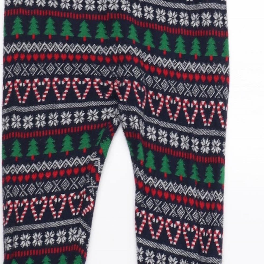 Primark Womens Blue Fair Isle  Harem Leggings Size 8 L27 in