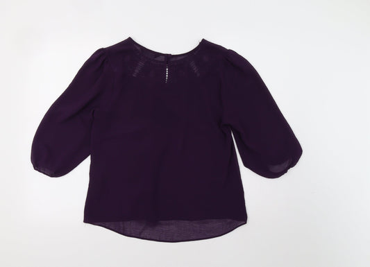 Dorothy P Womens Purple   Basic Blouse Size 14