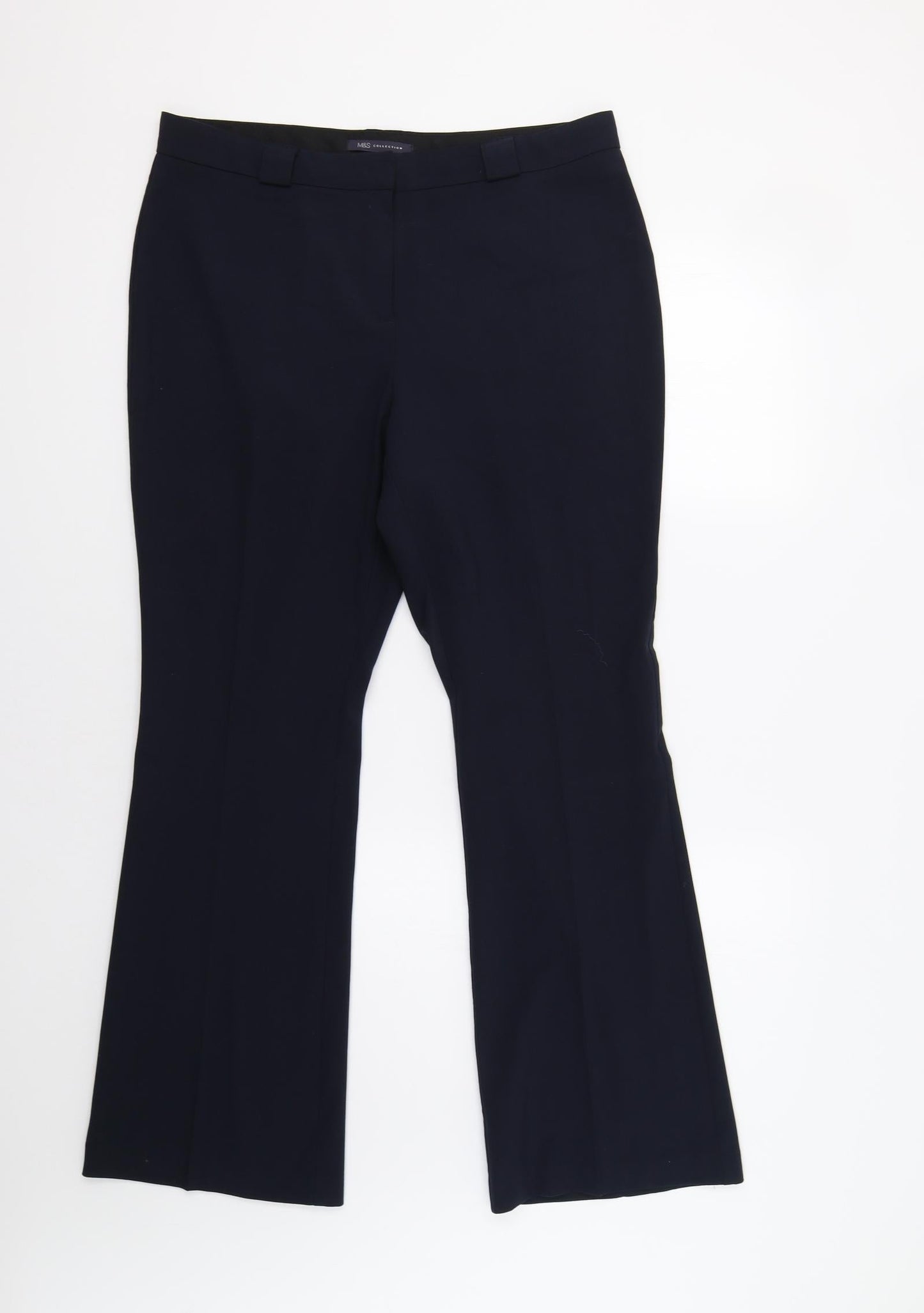 M&S Womens Blue   Dress Pants Trousers Size 14 L30 in