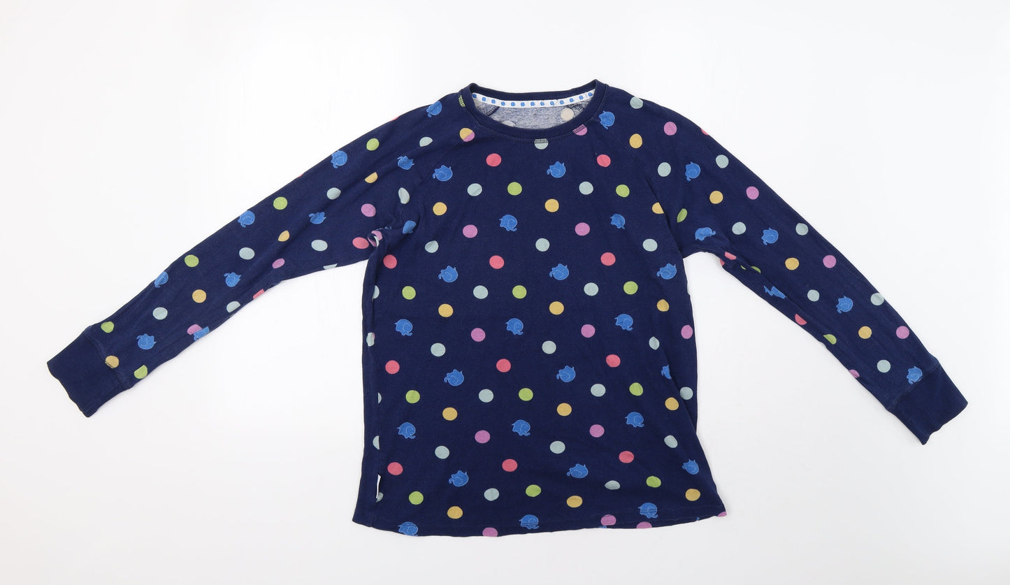 Matalan Womens Blue Polka Dot  Top Pyjama Set Size S