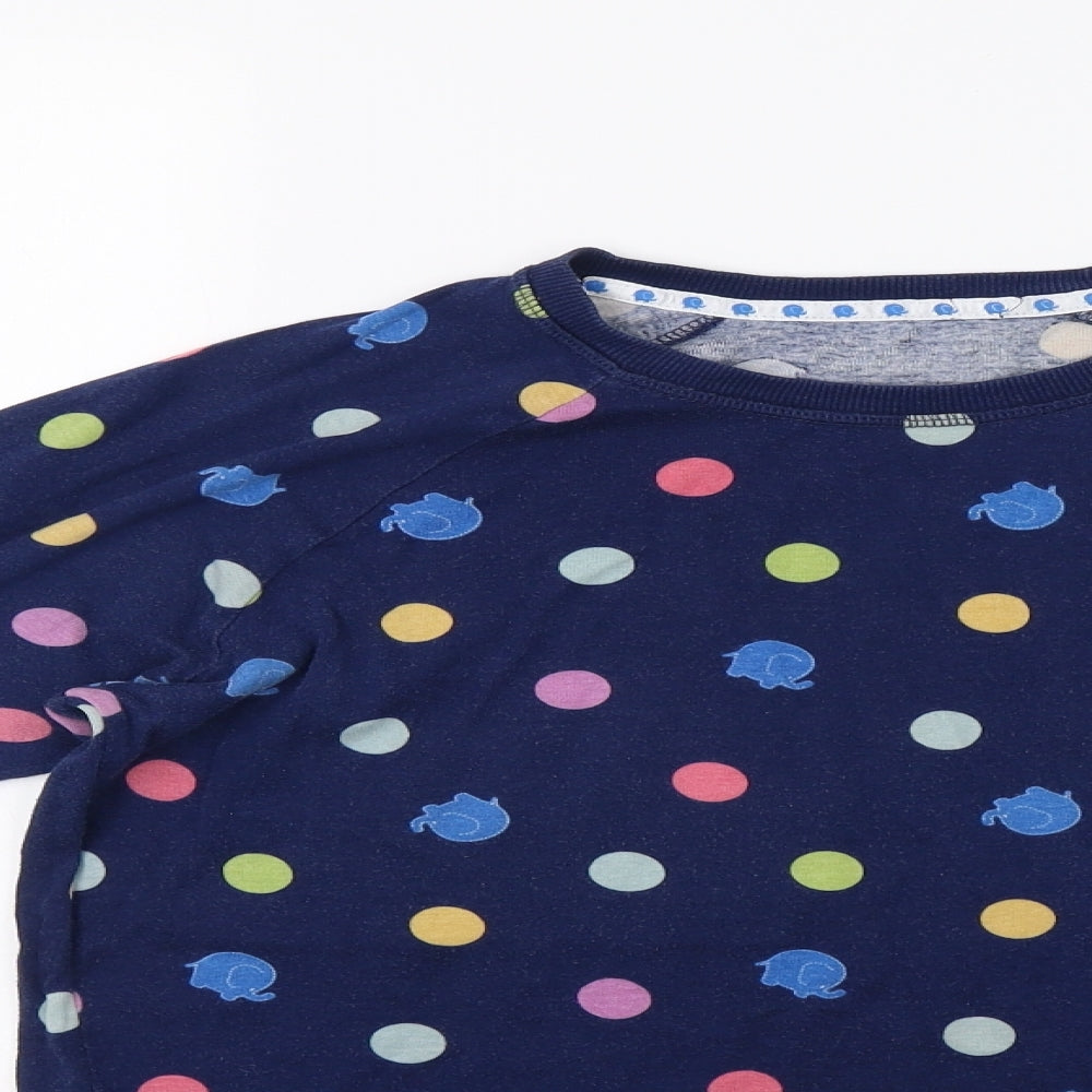 Matalan Womens Blue Polka Dot  Top Pyjama Set Size S