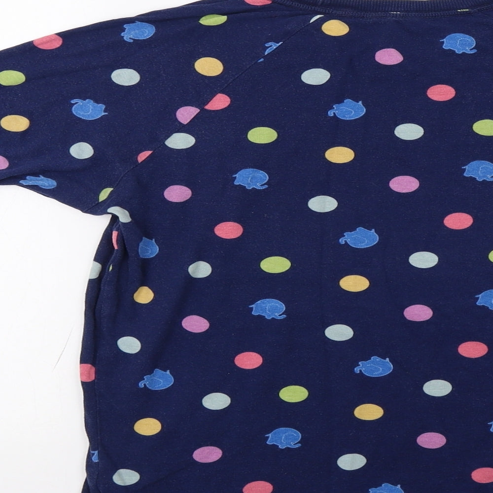 Matalan Womens Blue Polka Dot  Top Pyjama Set Size S