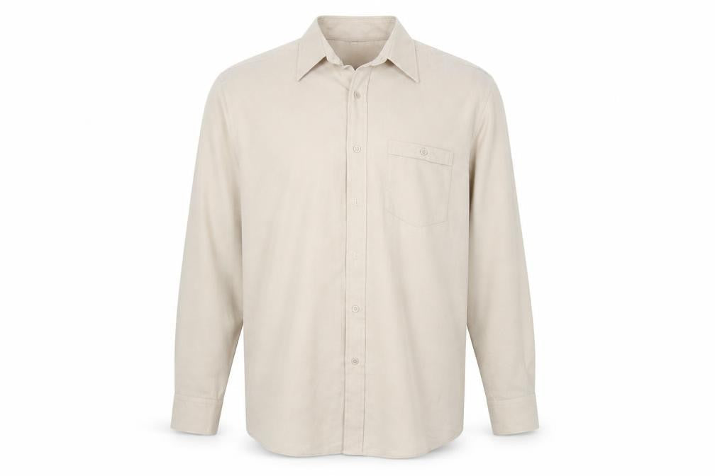 Avenue Mens Beige Striped   Button-Up Size L
