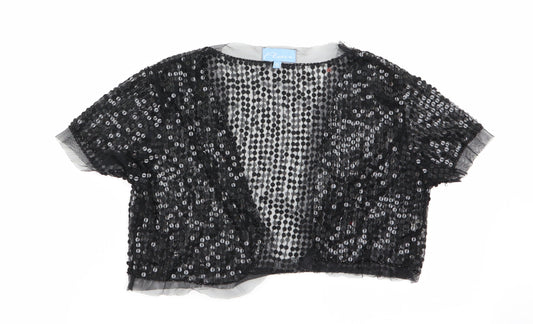 Fleur Womens Black   Shrug Jumper Size 12  - Sequins all over