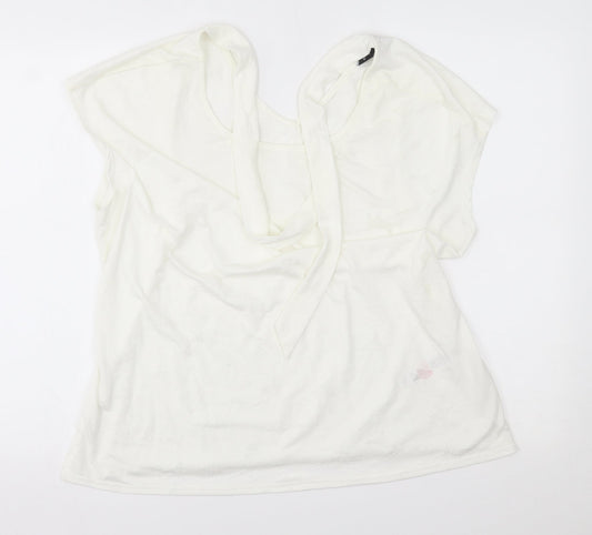 Dorothy Perkins Womens White   Basic Blouse Size 16  - ties on neck