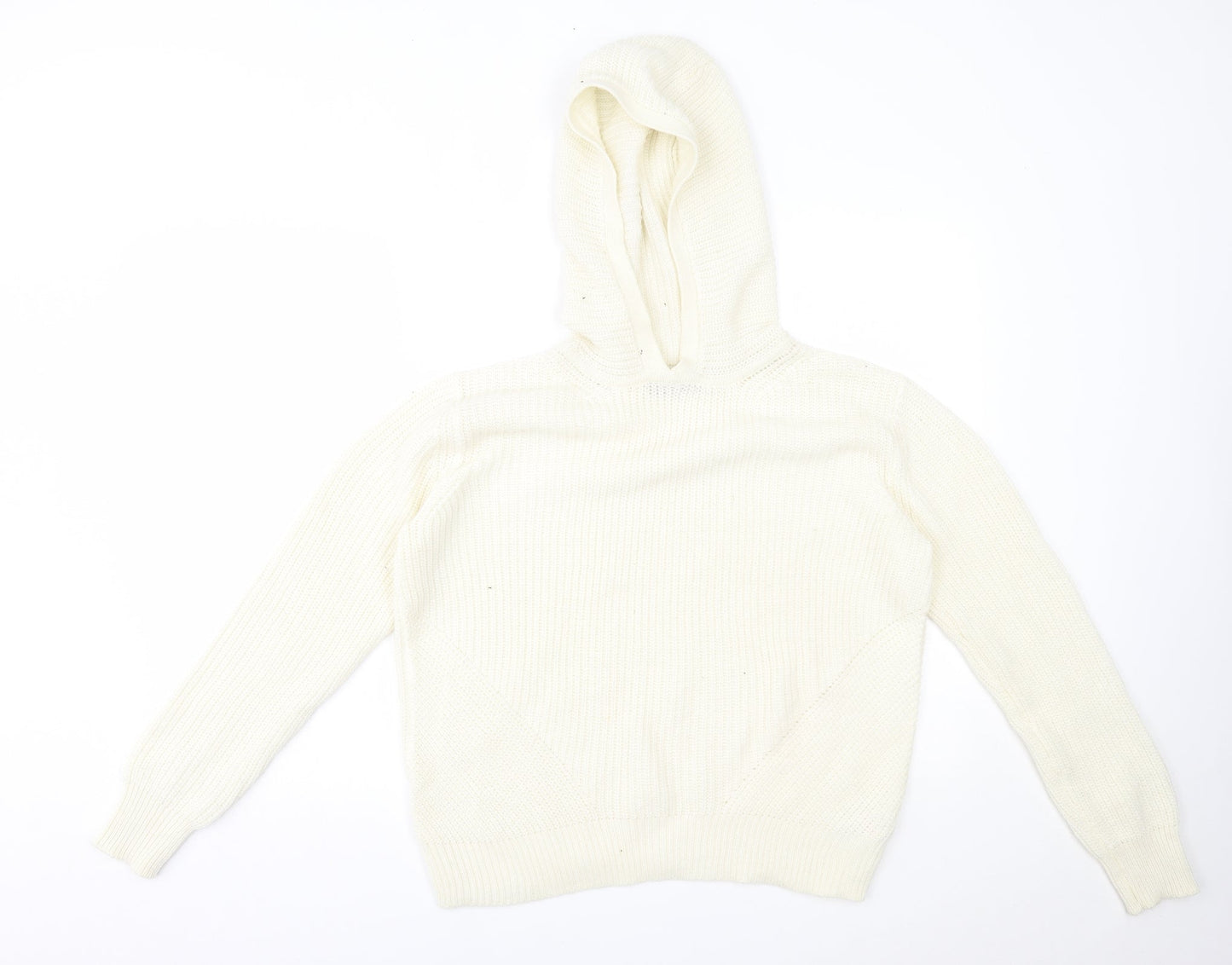 M&S Womens Ivory   Pullover Hoodie Size M