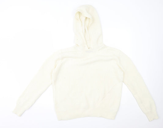 M&S Womens Ivory   Pullover Hoodie Size M