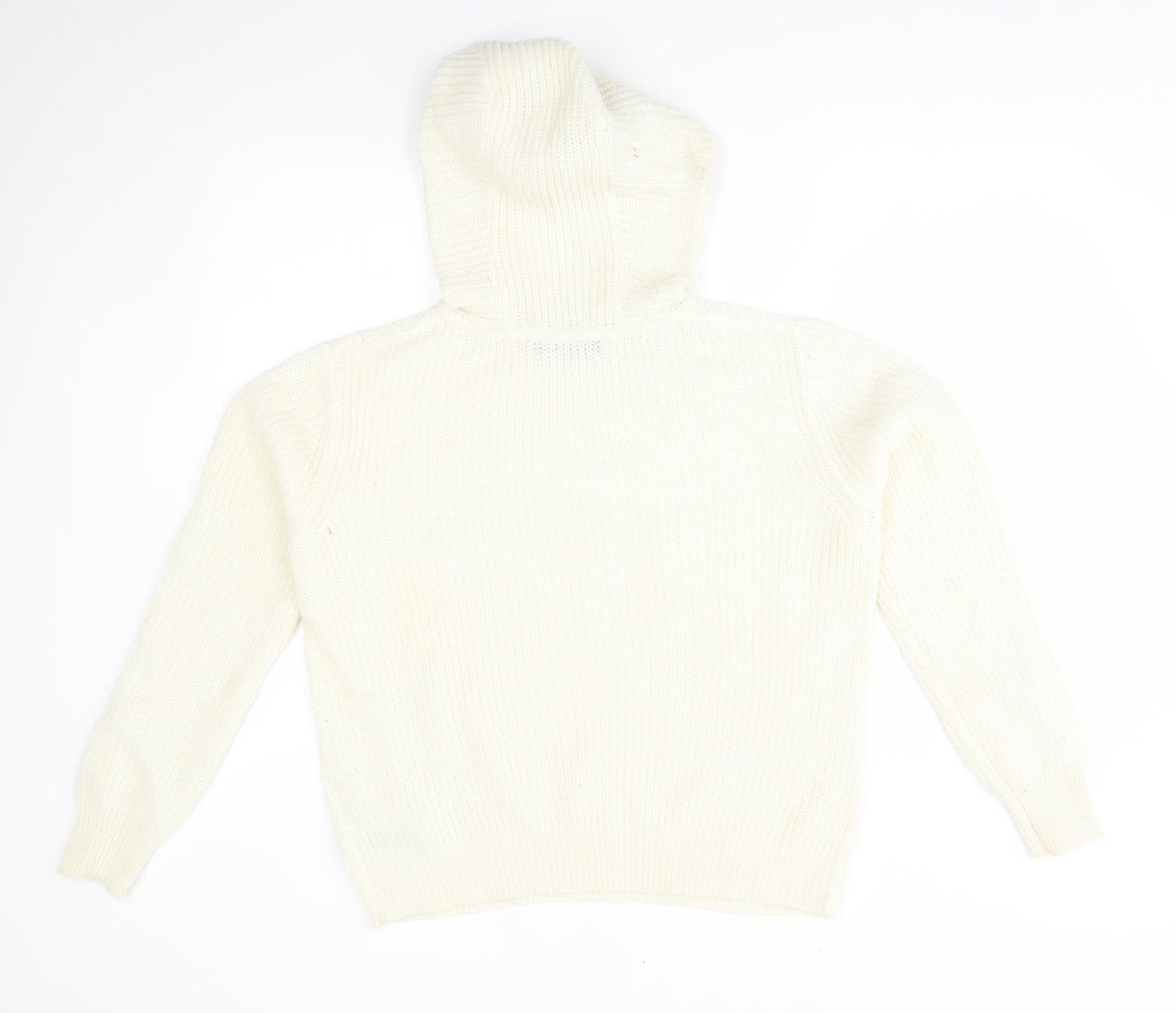 M&S Womens Ivory   Pullover Hoodie Size M