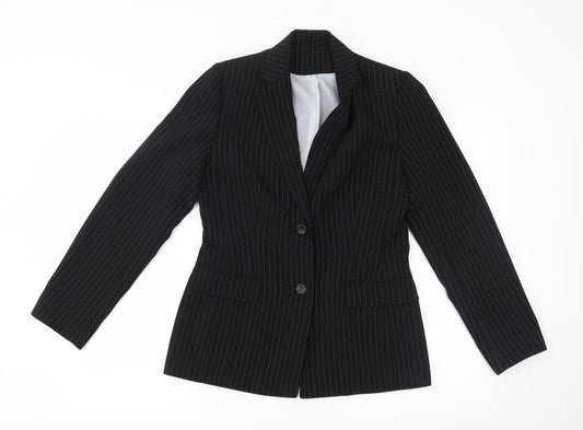 NLCollection Womens Black Striped  Jacket Blazer Size 10