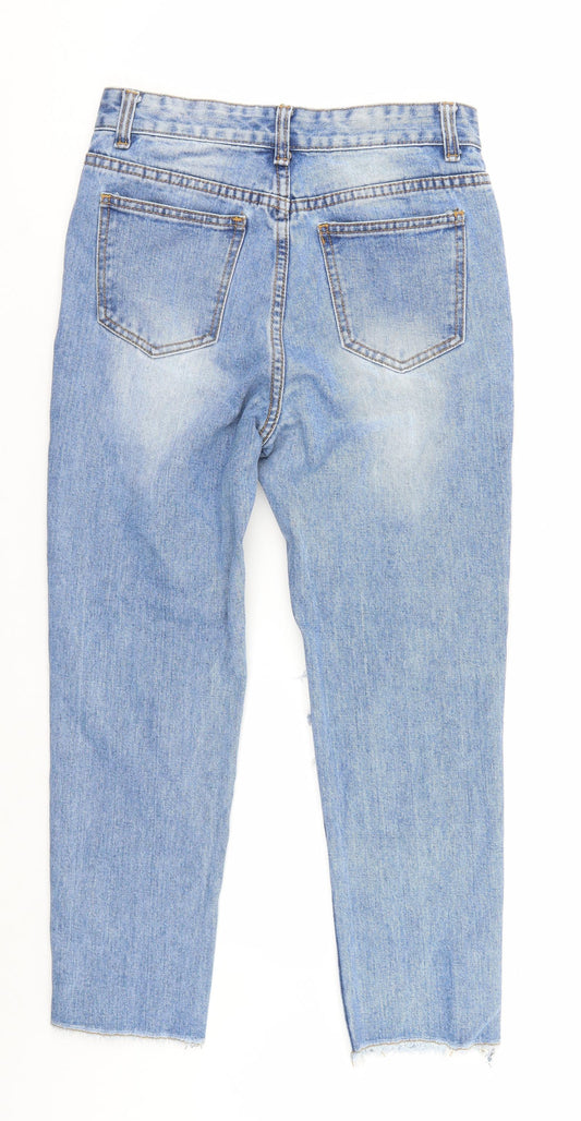 MOMOKROM Womens Blue   Straight Jeans Size 8 L24 in