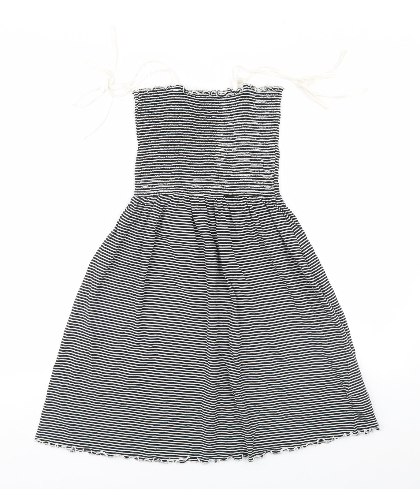 New Look Womens Black Striped  A-Line  Size 10
