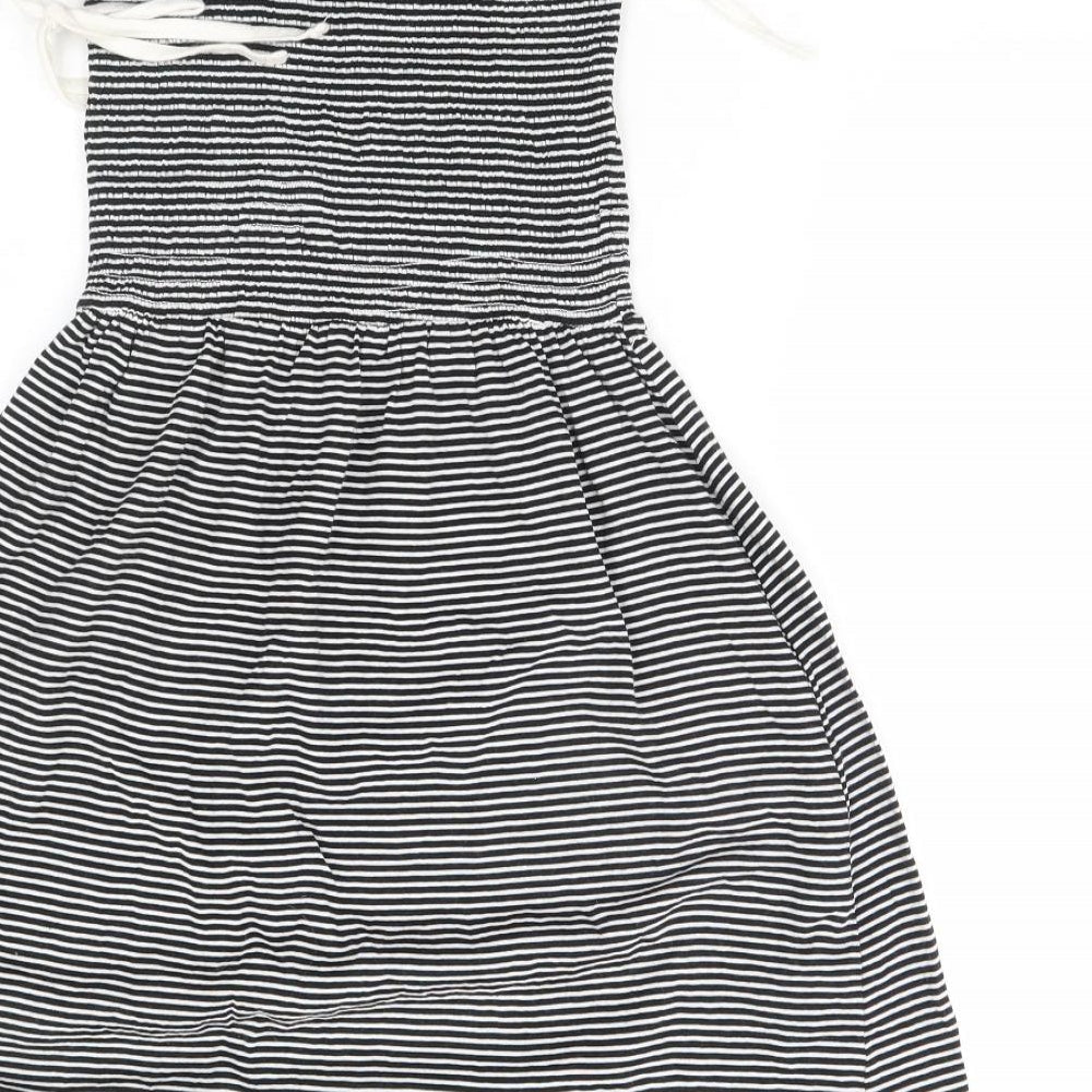 New Look Womens Black Striped  A-Line  Size 10