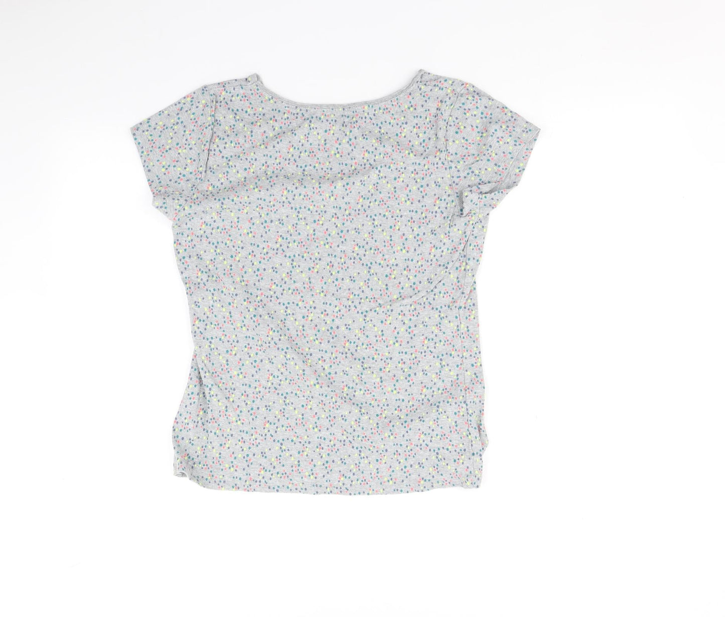 Papaya Womens Grey Polka Dot  Basic T-Shirt Size 14