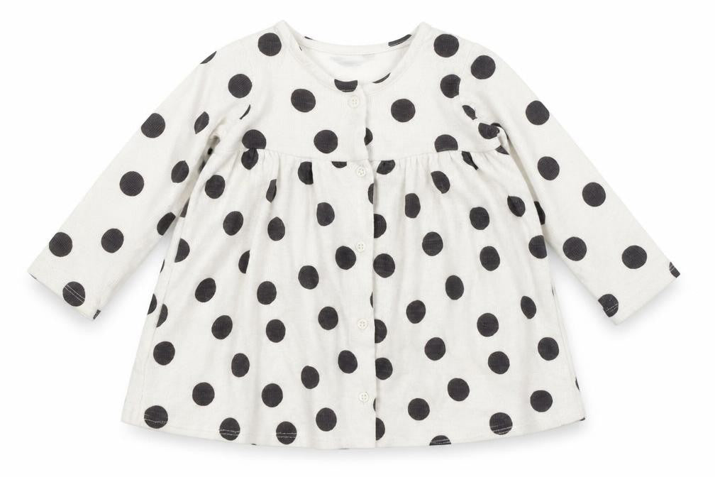 George Girls White Spotted  A-Line  Size 9-12 Months