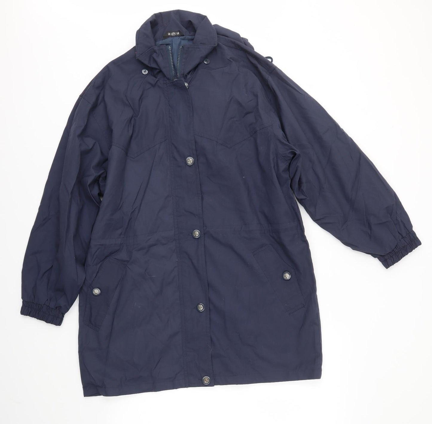 BM Womens Blue   Overcoat Coat Size 14