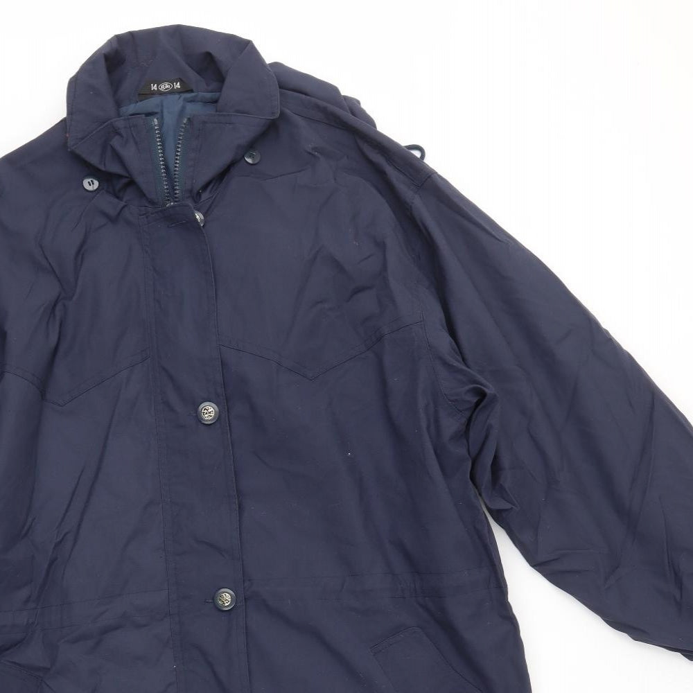 BM Womens Blue   Overcoat Coat Size 14