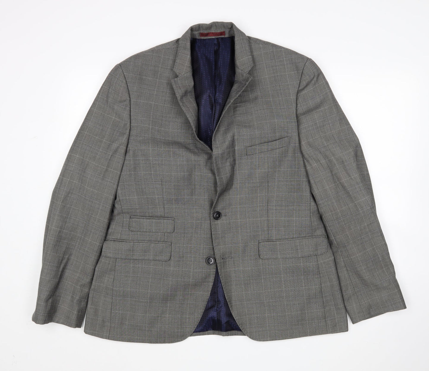 Burton Mens Grey Check  Jacket Suit Jacket