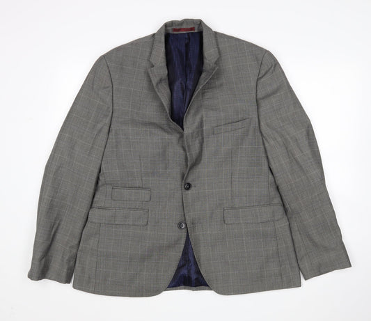 Burton Mens Grey Check  Jacket Suit Jacket