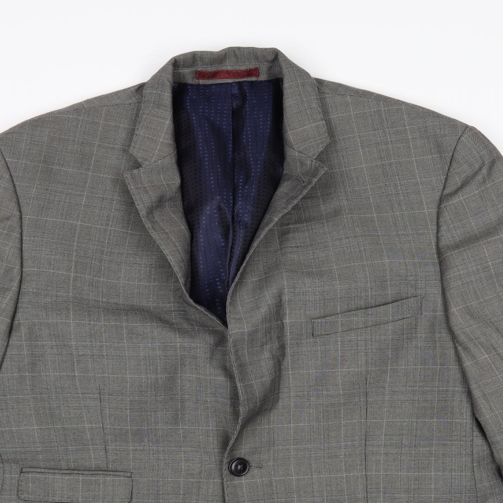 Burton Mens Grey Check  Jacket Suit Jacket
