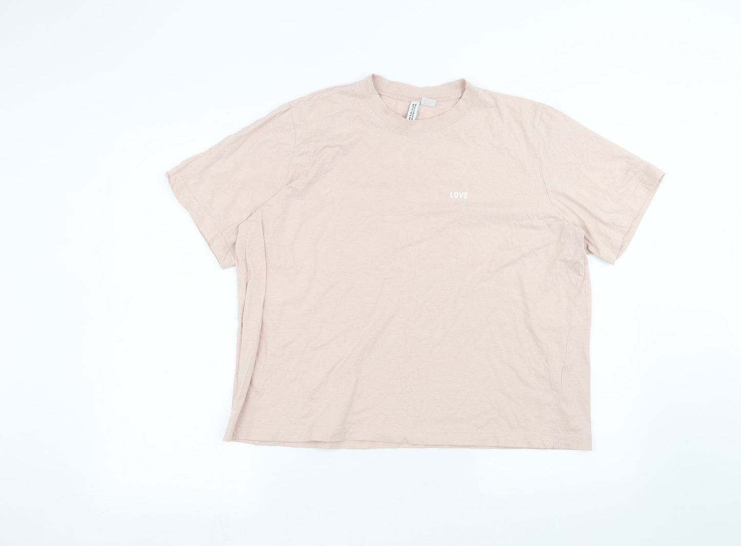 H&M Womens Pink   Basic T-Shirt Size L