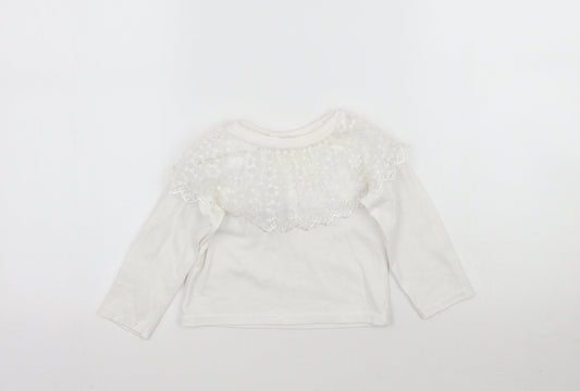 Com-ix Girls White   Basic T-Shirt Size 3 Years