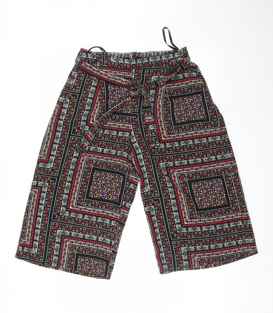 Preworn Womens Multicoloured Geometric  Cropped Trousers Size 10
