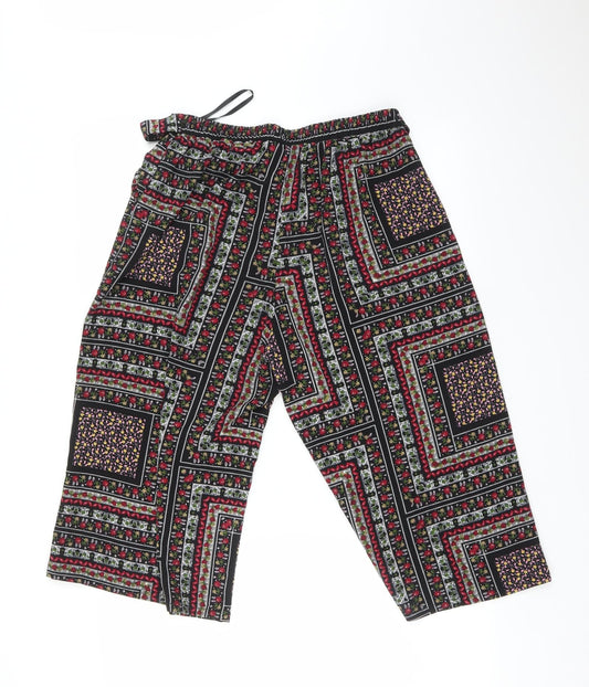 Preworn Womens Multicoloured Geometric  Cropped Trousers Size 10