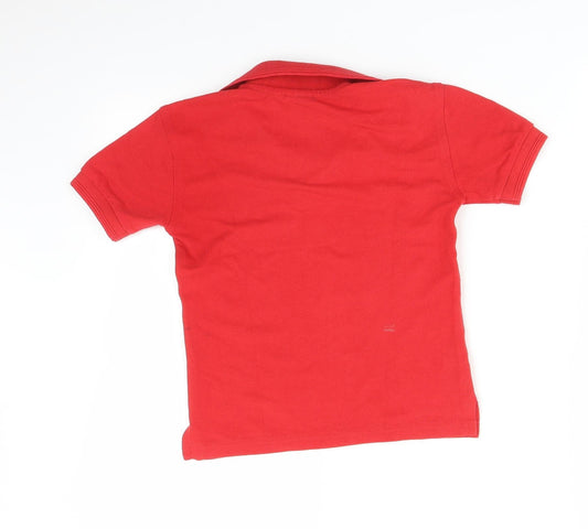 Russell Boys Red   Basic Polo Size 5-6 Years
