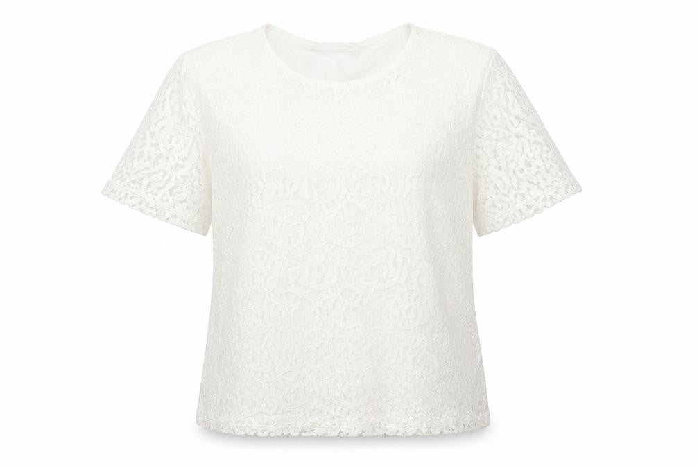 M&S Womens White Floral  Basic T-Shirt Size 12