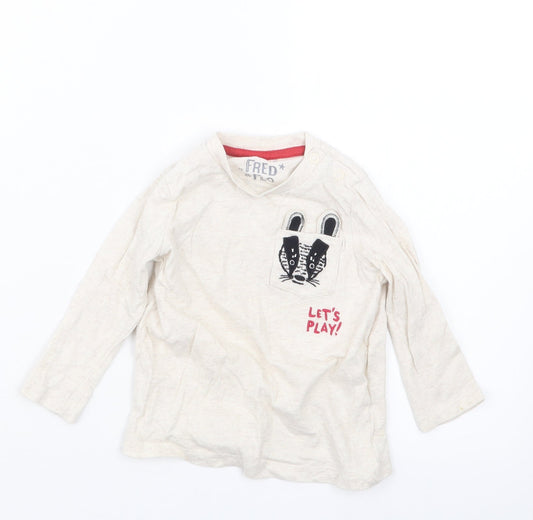 F&F Boys Beige   Basic T-Shirt Size 6-9 Months