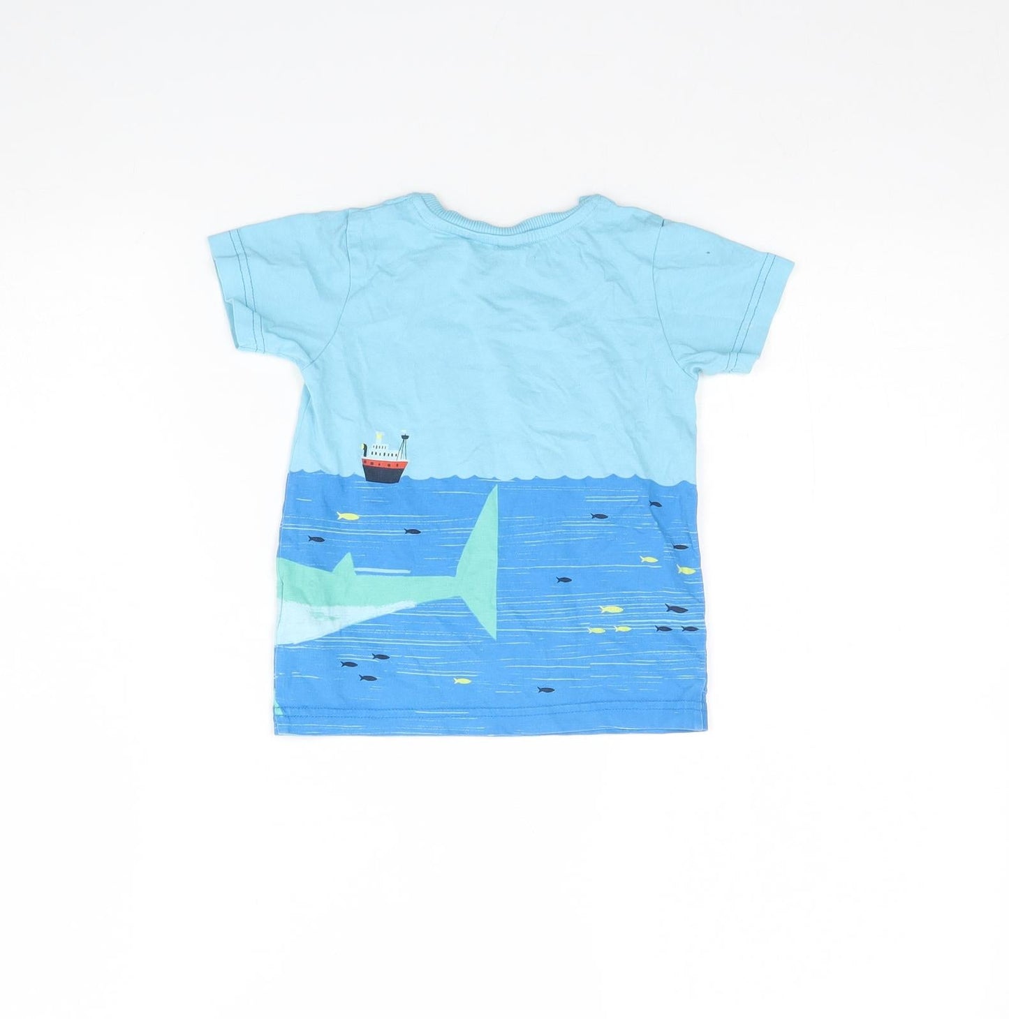 Preworn Baby Blue   Basic T-Shirt Size 18-24 Months  - shark