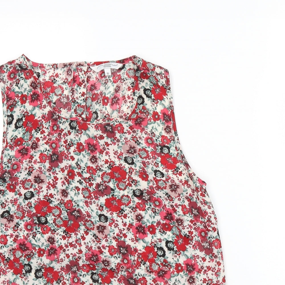 New Look Womens Red Floral  Basic Tank Size 10