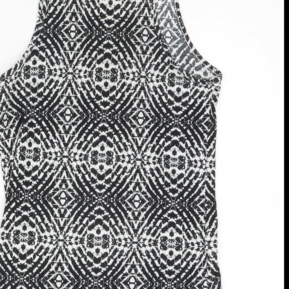 Atmosphere Womens Black Fair Isle  Basic Tank Size 6