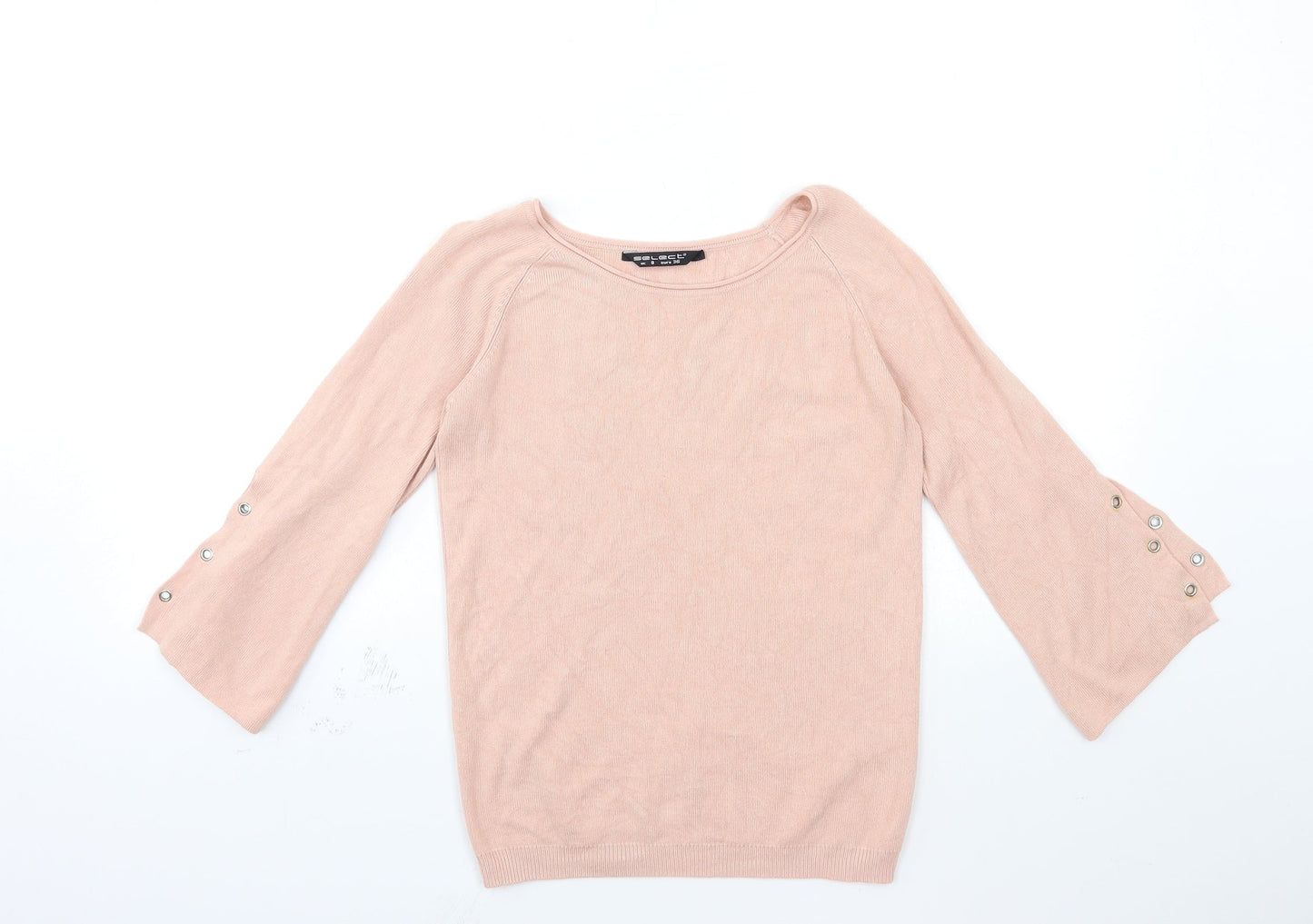 Select Womens Pink  Knit Pullover Jumper Size 8  - Open Sleeve