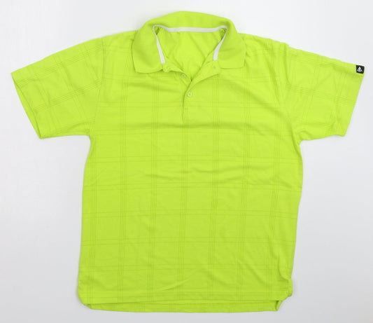 Dunlop Mens Green Check   Polo Size M