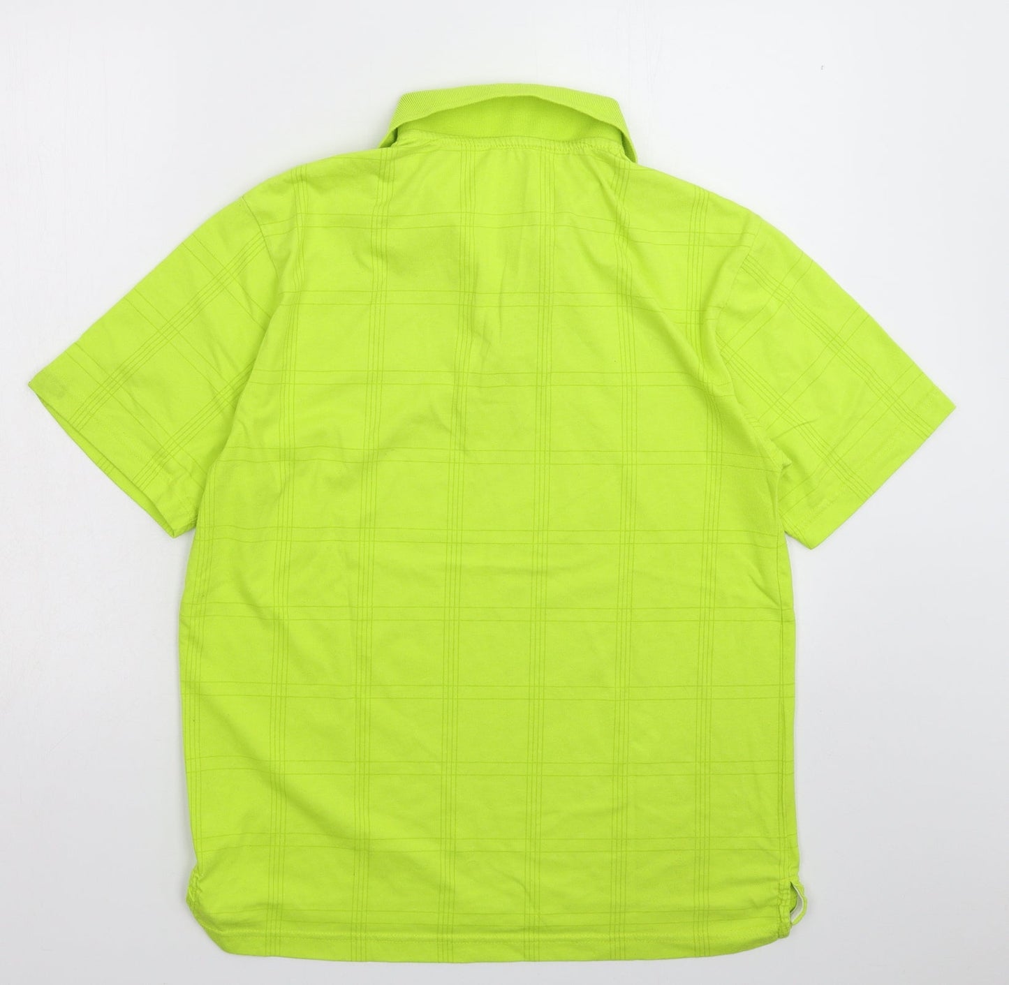 Dunlop Mens Green Check   Polo Size M