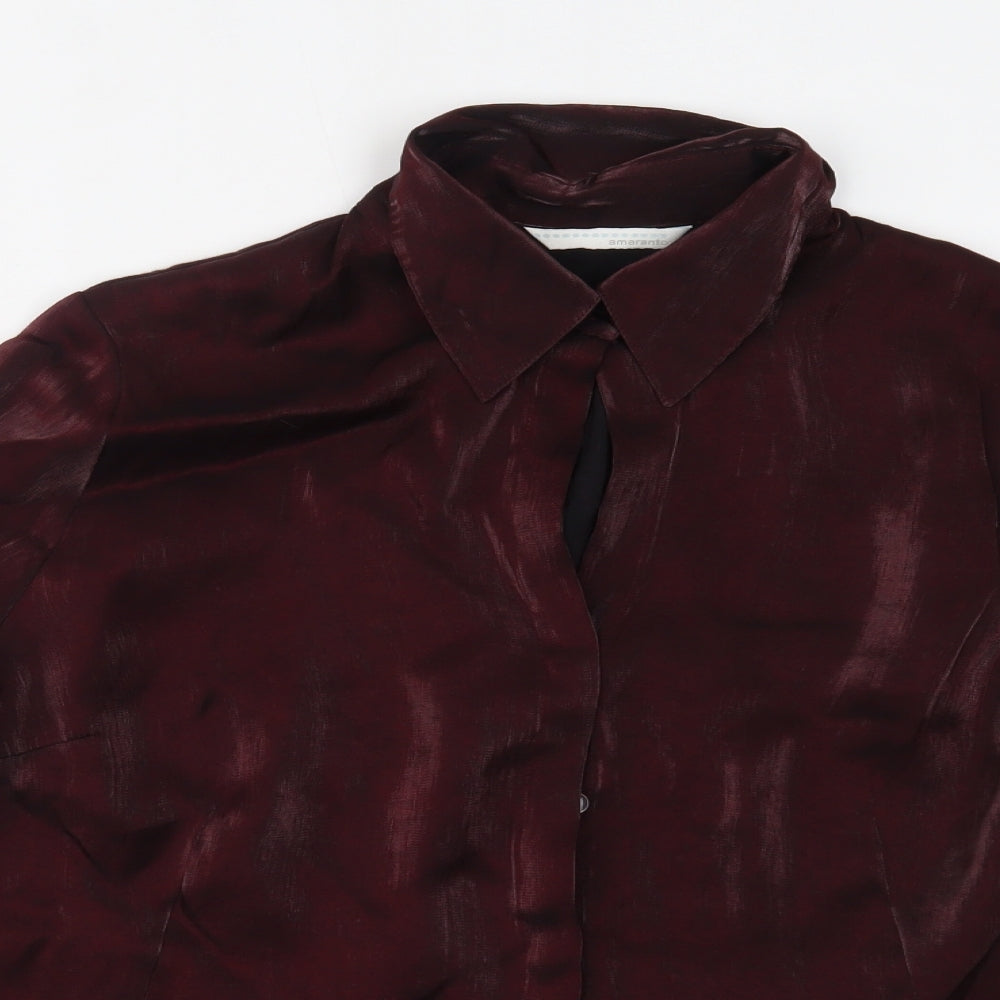 AMARANTO Womens Red   Basic Button-Up Size 18