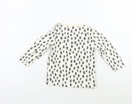 Anyday Girls Ivory Geometric  Basic T-Shirt Size 0-3 Months