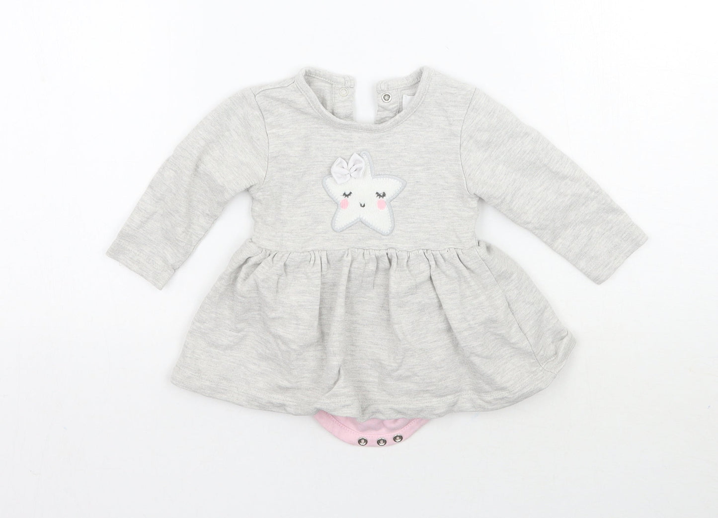 Minoti Girls Grey   Babygrow One-Piece Size 0-3 Months