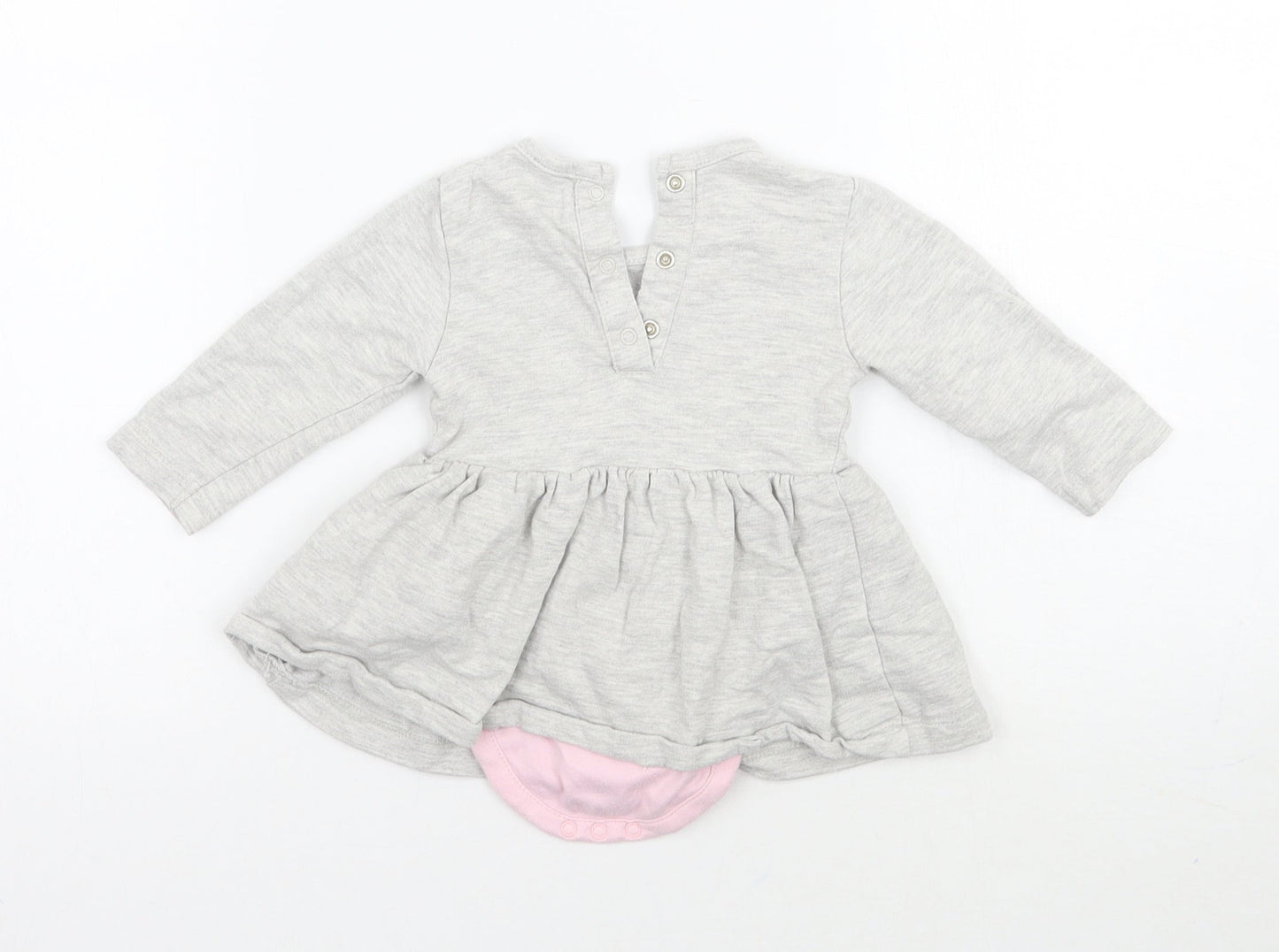 Minoti Girls Grey   Babygrow One-Piece Size 0-3 Months