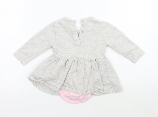 Minoti Girls Grey   Babygrow One-Piece Size 0-3 Months