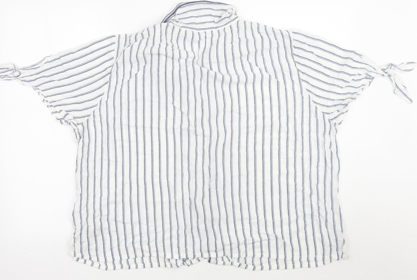 Love to lounge Womens White Striped  Basic Button-Up Size XL
