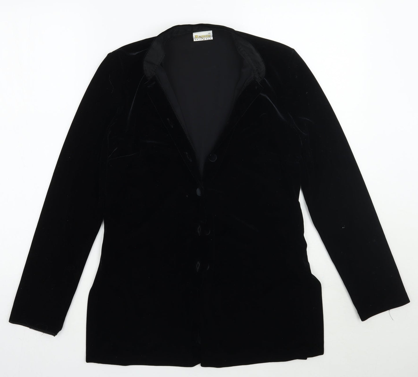 Roman Womens Black  Rayon Jacket Blazer Size 10