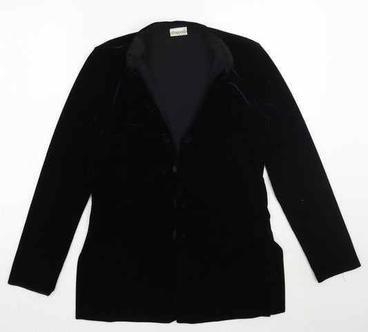 Roman Womens Black  Rayon Jacket Blazer Size 10