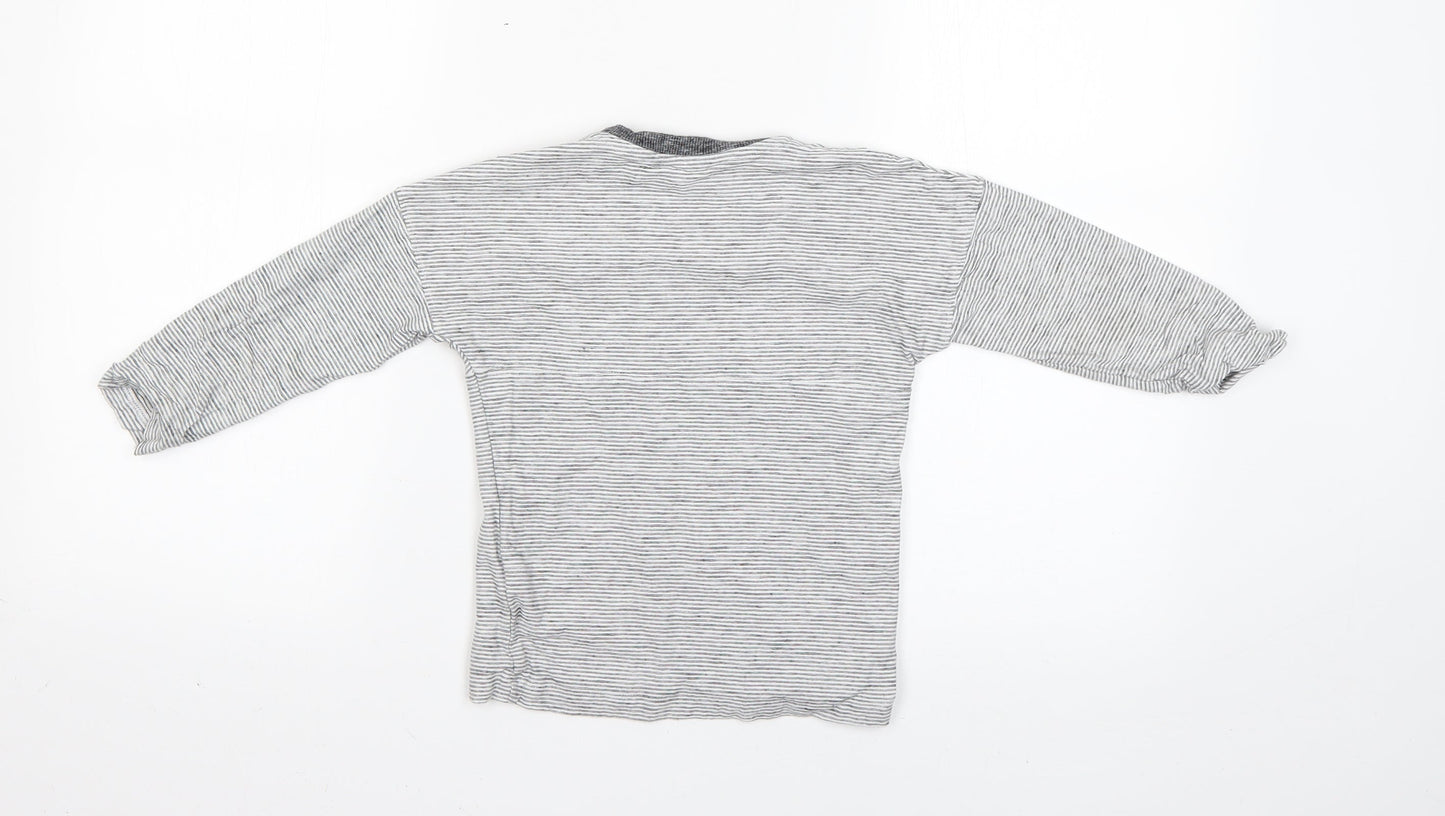 Matalan Boys Grey Striped  Basic T-Shirt Size 4-5 Years