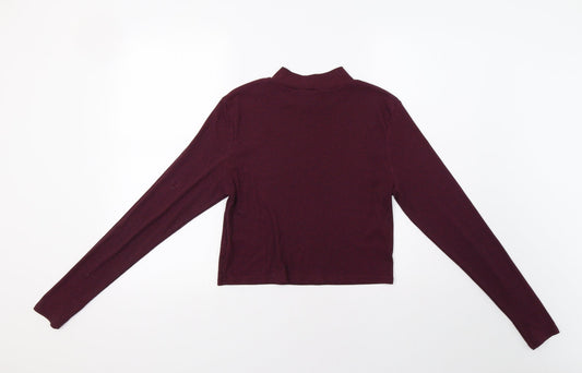 H&M Womens Purple   Cropped T-Shirt Size L